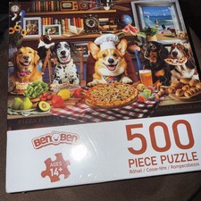 500 Pieces Jigsaw Puzzle for Adults Dogs' Dinner Party Funny Animal Puzzle BNB