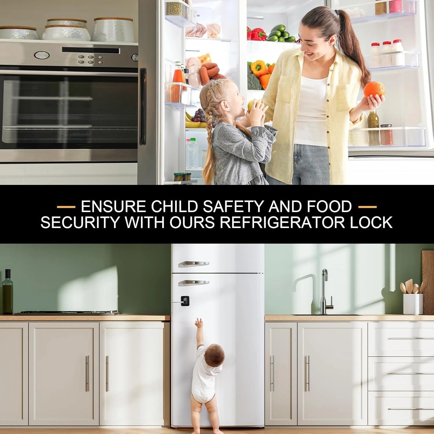 2 Pack Fridge Lock Freezer Lock with 4 Key for Child Safety Refrigerator Locks