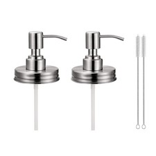 2 Pack Mason Jar Soap Dispenser Lids with Pumps, Rustproof Stainless Steel Lotio