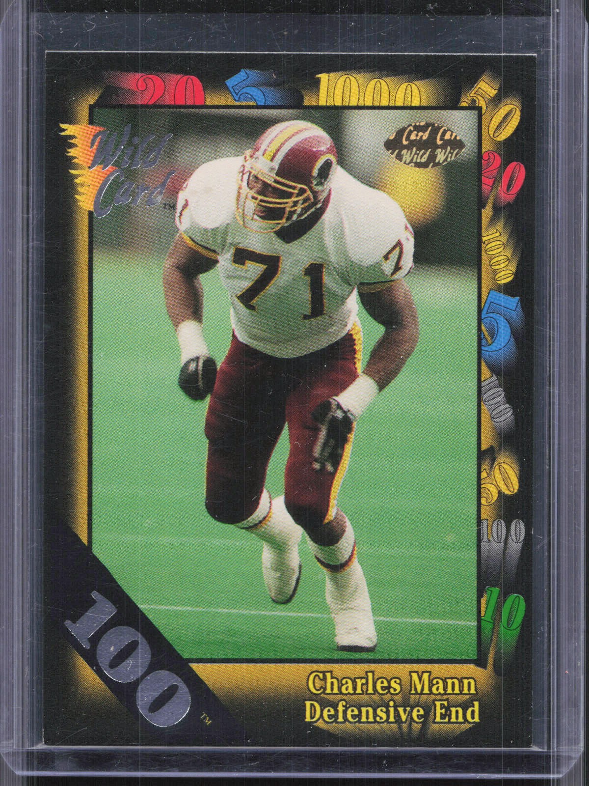 1991 Wild Card #43 Charles Mann 1000 Stripe