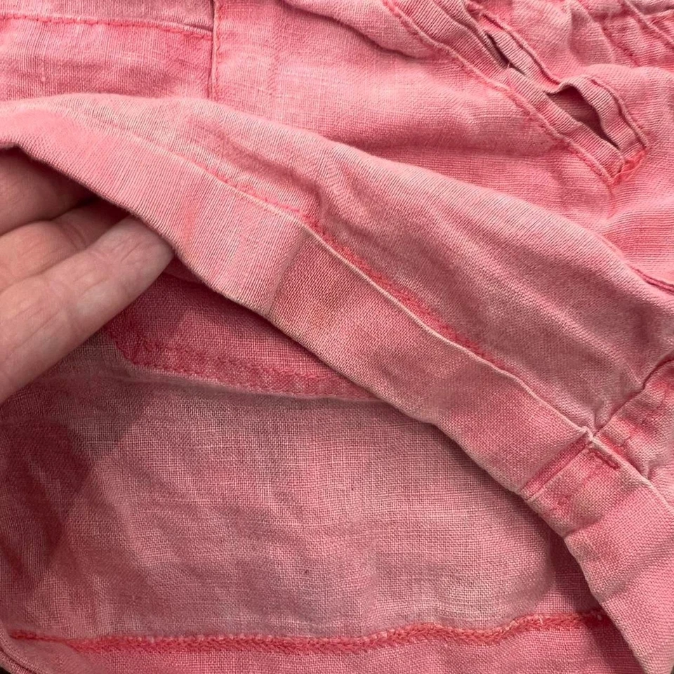 Y2K Pink Linen Mini Cargo Shorts - Image 3 of 4