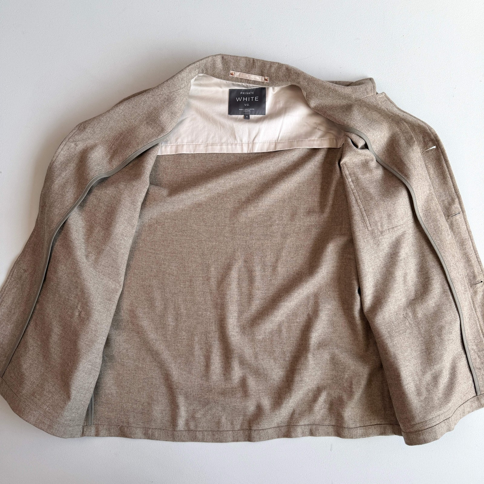 MINT! Private White V.C. (5 / L) "Mayfair Shacket" Oat Wool Jacket Overshirt image 9