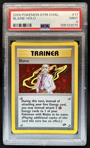 2000 Pokemon Gym Challenge Blaine Holo #17/132 PSA 9