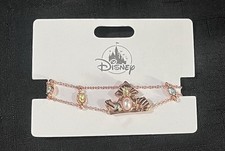 NEW Disney Parks Princess Tiara Bracelet 2022 Cinderella Tiana Ariel Rose Gold
