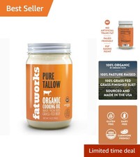 14 oz Organic Grass-Fed Beef Tallow - Natural Cooking Fat for Health Enthusiasts