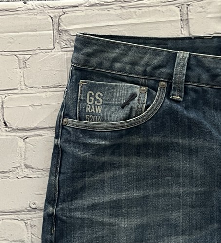 Jeans uomo G-STAR RAW 5204 blu denim 32x32 zip tasca bottone mosca slim dritto - Foto 3 di 18