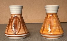 Pair of Jersey Pottery Small Hand Painted Bud Vases