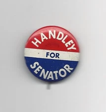 Harold Handley Indiana (R) US Senate nominee 1958 political campaign button