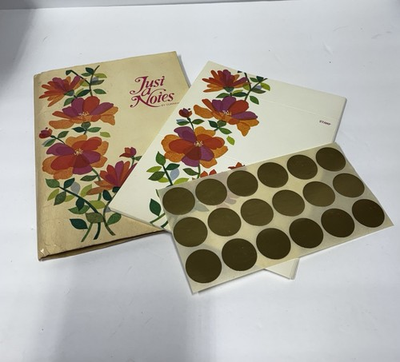 #ad Vintage Current Stationary Just A Notes Foldable Set With Seals Flowers Floral $9.99
