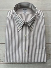 NWT Brooks Brothers Mens Shirt Multicolor Stiped Regent Fit NON-IRON All Cotton