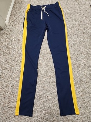 EPTM TECHNO TRACK PANTS Medium Navy/Yellow USA Ankle Zip 30x33 Actual