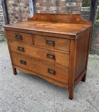 Antique Solid Oak Arts And Crafts Chests Of Drawers