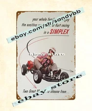 1960 SIMPLEX GO-CART tin sign