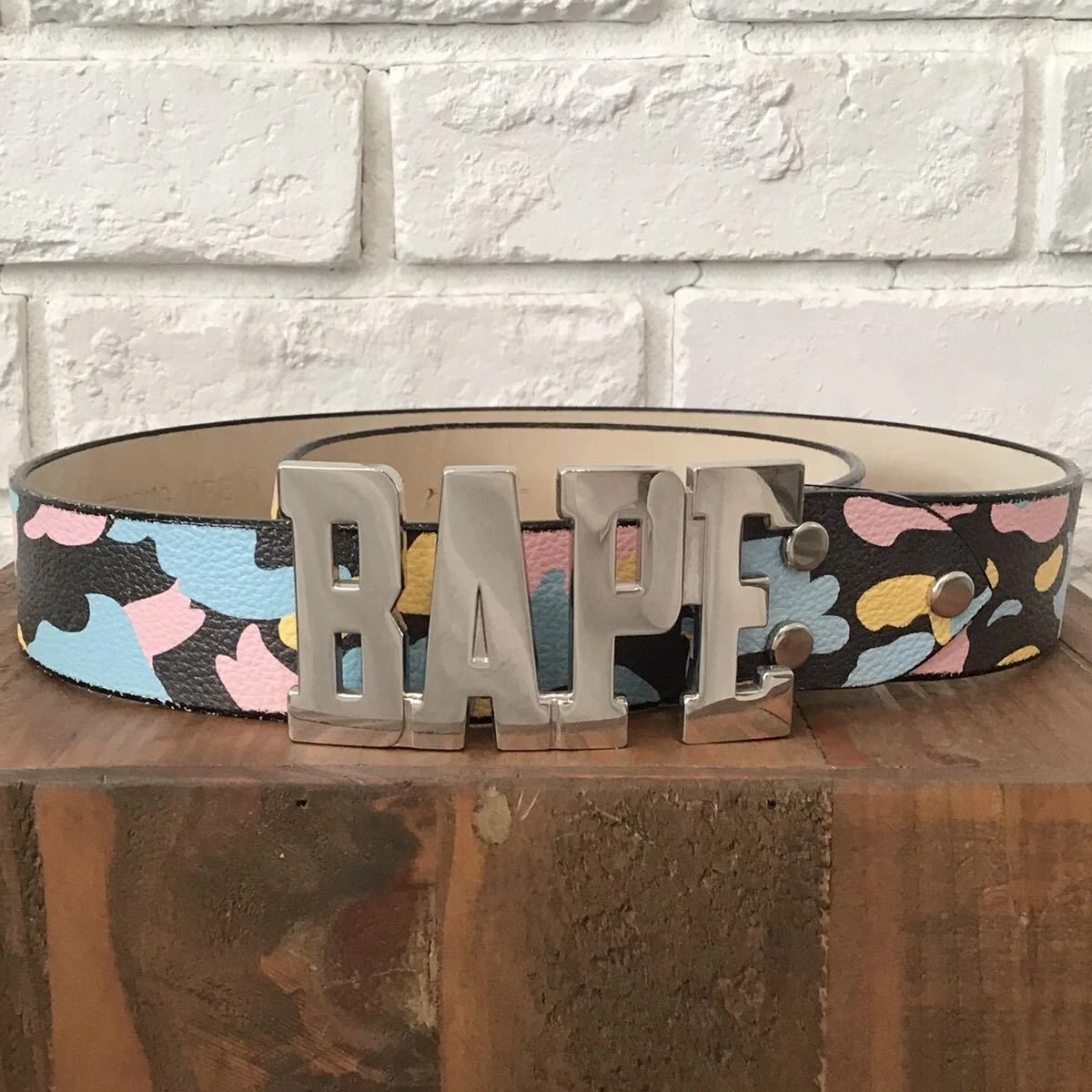 ☆Kanye West着用モデル☆ マルチカモ レザー ベルト a bathing ape