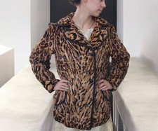 Juli de Roma Vintage 1960s Faux Leopard Print Coat Sz 10/12 Excellent Condition