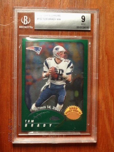 Tom Brady 2002 Topps Chrome Weekly Wrap Up #150 New England Patriots BGS 9🔥