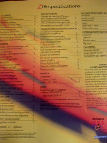 2001 ORIGINAL Chevy Corvette Z06 ONLY Brochure - Bild 9 von 9