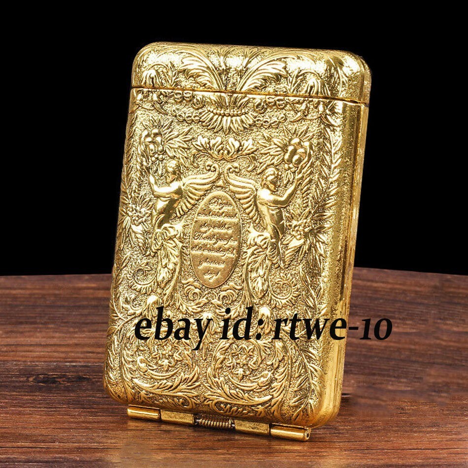 Vintage Portable Metal Double Sided Cigarette Case Flip Top