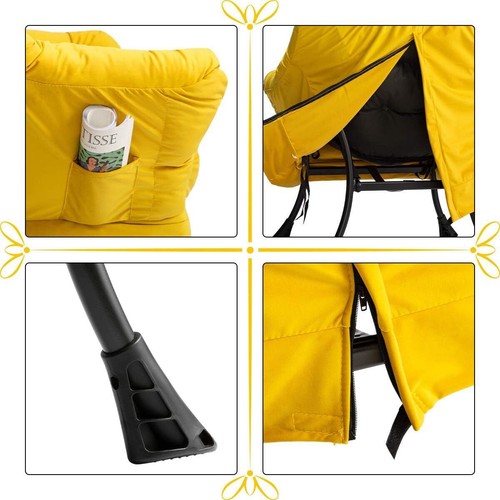 Modern Cozy Velvet Chair w/Single Armchair Breathable High Back Soft Lazy Sofa  - Picture 5 of 26