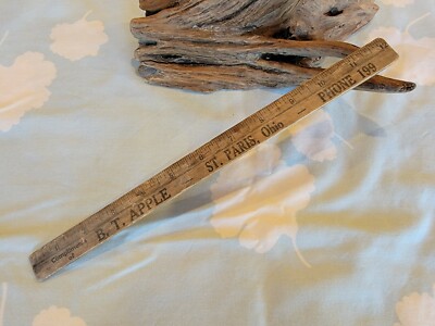 Antique Early 1900s Ruler B.T. APPLE OHIO | eBay