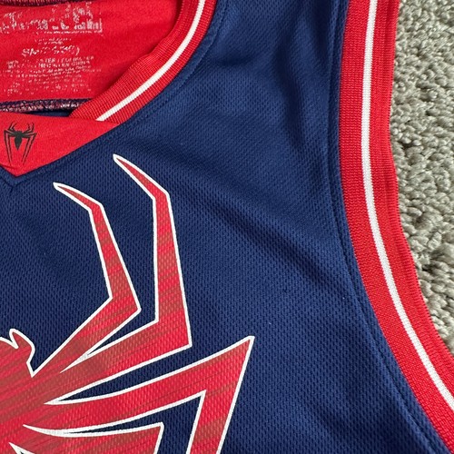 Camiseta deportiva de baloncesto Spiderman para hombre pequeña azul roja sin mangas camisa Marvel - Imagen 5 de 11