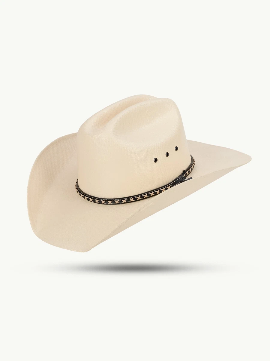 Cappello Da Cowboy/Cowgirl Marrone Chiaro - Tesa Larga, Cinturino Con Perline - Taglia Unica