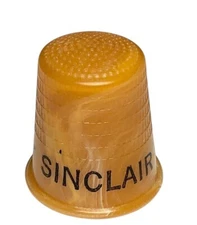 Vintage Sinclair Oils Dinosaur Swirl Plastic Sewing Thimble Advertising NOS