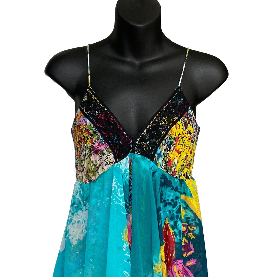 Vestido Babydoll Ark & Co Dopamina Talla S Multicolor Boho Hada En Niveles Asimétrico Foto 4 de 4