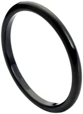 2mm Tungsten Carbide Black IP Plated High Polished Thin Band Wedding Band Ring