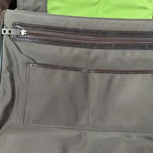 Knomo London Brown Leather Laptop Bag Shoulder Strap 16 inch laptop Green Inside - Picture 7 of 17