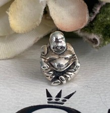 Pandora Happy Smiling Buddha Bead Charm Meditation Sterling Silver #790478 Ret.