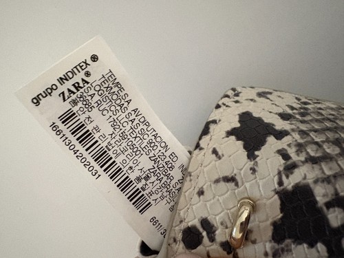 ZARA Faux Schlangenleder Leder Python Mini Gürteltasche verstellbar mit Schulterkette - Bild 10 von 13