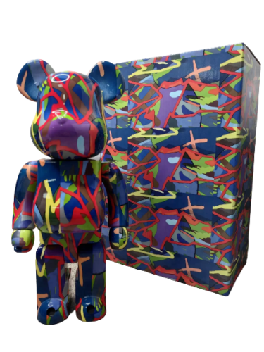 Bearbrick 400% Square Graffiti Bear Figure Toys 28cm with Color Box Toy Doll New - Picture 1 of 6