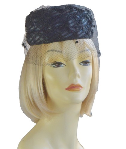 1940s-50s Vintage Purple & Silver Lamé Rose Pillbox Turban Hat | ILGWU Union Mad McCurdy main image 3