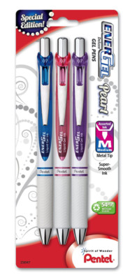 Pentel EnerGel Pearl Deluxe RTX Retractable Liquid Gel Pen, 0.7mm metal tip