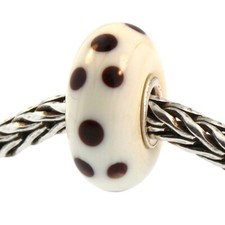 Authentic Trollbeads Glass 61146 Brown Dot :1 RETIRED