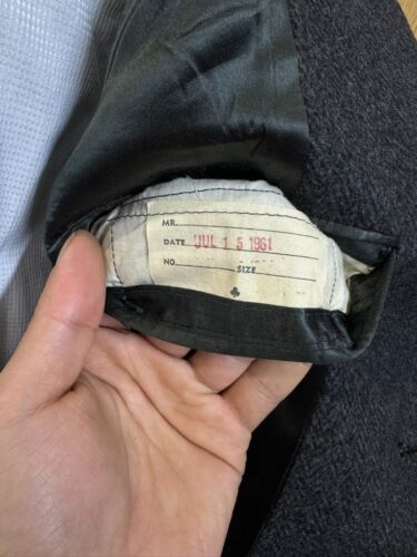 Vintage CROMBIE Scotland bespoke Classic cashmere wool Men suit overcoat 48L 50L - Picture 6 of 24