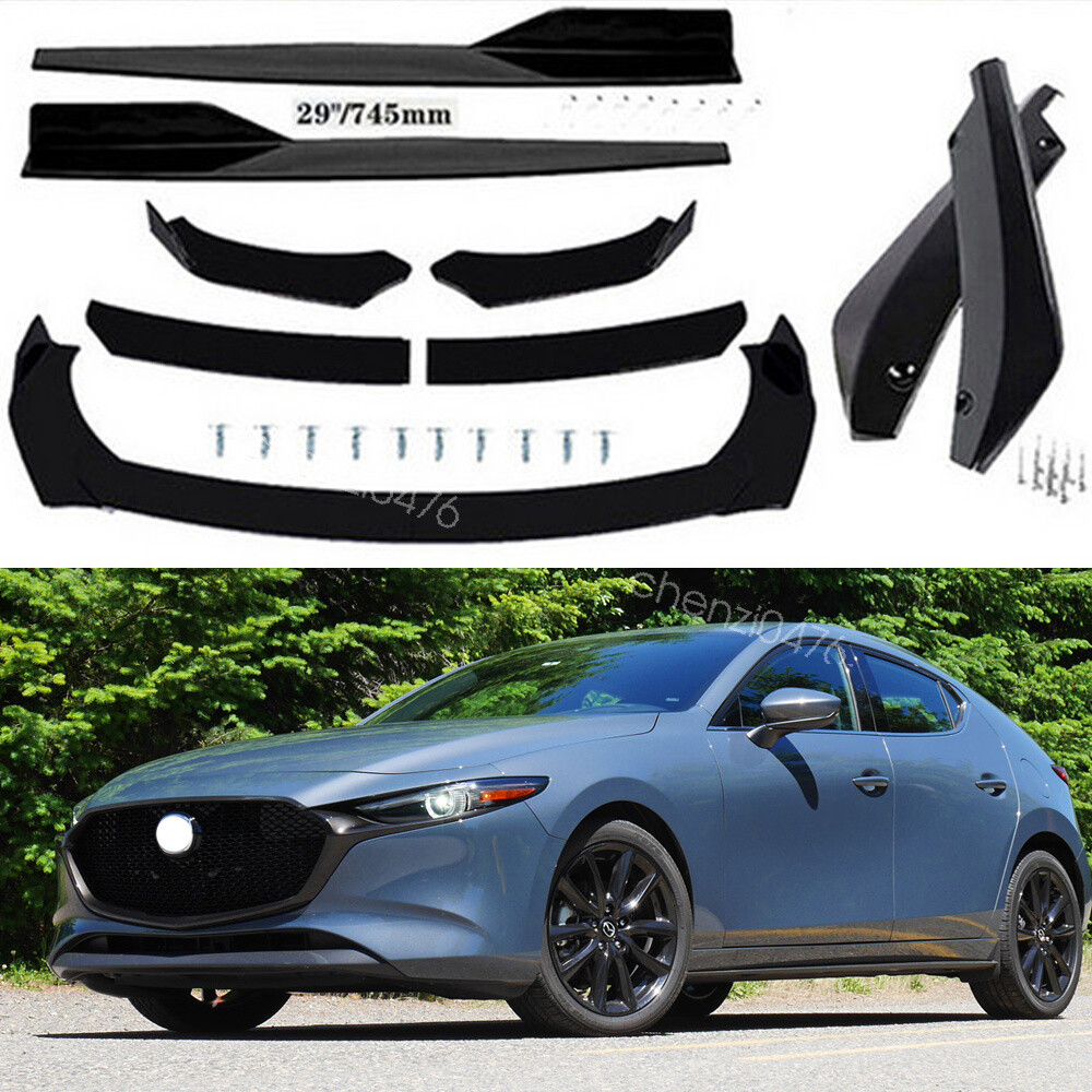 For Mazda 3 Hatchback 2004-2021 Front Bumper Spoiler Kit / Side Skirt / Rear Lip