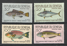 1966 Senegal Sc #270-73 - Salt Water Fish Species. MNH e stamp set Cv$5.10