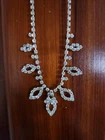 Vintage Rhinestone Necklace Silvertone Sparkles Costume Jewelry