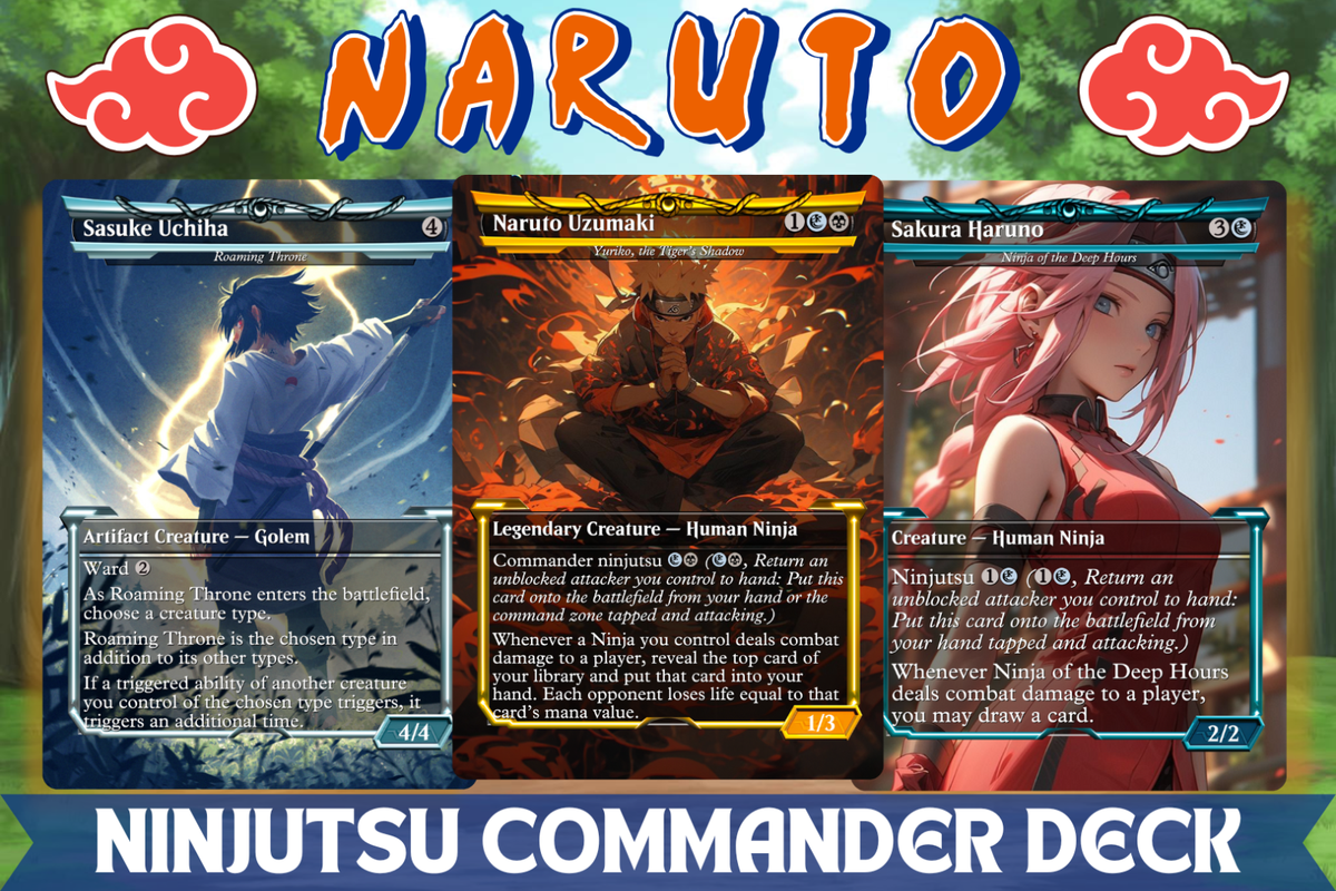 Naruto Ninja Ninjutsu Commander MTG Alt-Art Deck. Ready to Play