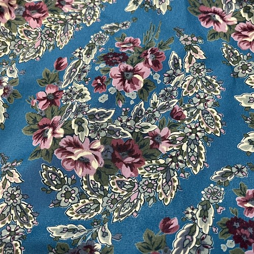 Vintage 1980s Leslie Fay Petites Blue Floral Button Up Dress Lace Collar Size 8 - Picture 9 of 22