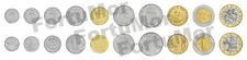 San Marino UNC, COIN, 10 PCS SET, 1 2 5 10 20 50 100 200 500 1000 Lire 1973 1997