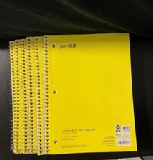 Pen+Gear 1 Subject Spiral Notebook, 70 College Ruled Sheets 8"x10.5" Yellow(6ea)