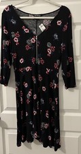 EXPRESS  Multicolor Floral Dress NWT New Size M Medium 3/4 Sleeves