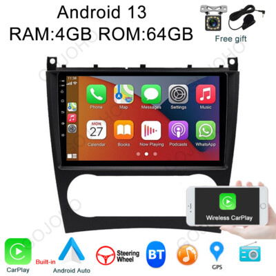 Car Radio Stereo GPS NAVI Carplay 64GB For Mercedes Benz C Class W203 CLK W209
