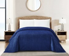 Velmoire  Luxury Velvet  Quilted Throw Bedspread Bedding King