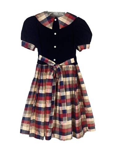 Vintage Sara Lene Dress Size 8 Purple Gold Plaid Silk & Velvet Heirloom 90’s USA - Picture 17 of 17