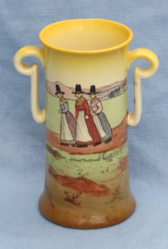 ROYAL DOULTON SERIES WARE WELSH LADIES TWO HANDLED VASE C1932