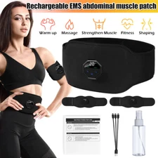 Rechargeable EMS Abdominal Toning Belt Electric Muscle Toner ABS Stimulator Belt